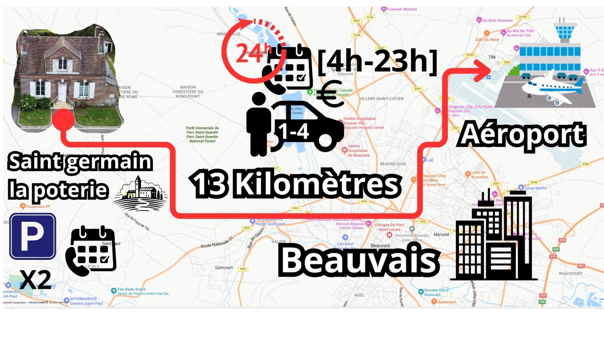 Chambre Calme Et Accueillante 13 Kmtrs Aeroport, Parking Gratuit, Navette Gare Ou Aeroport Saint-Germain-la-Poterie Eksteriør billede